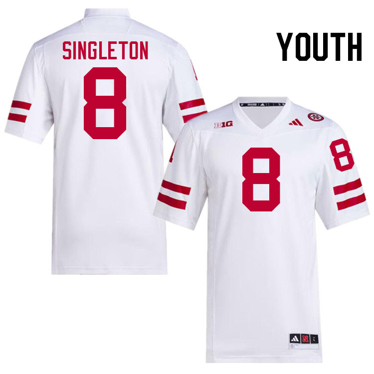 Youth #8 DeShon Singleton Nebraska Cornhuskers College Football Jerseys Stitched Sale-White